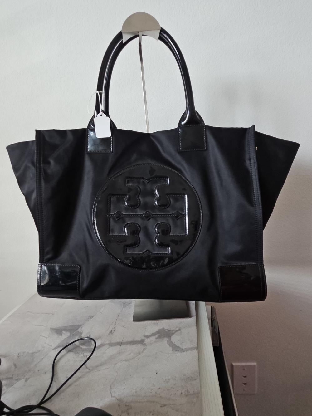 Tory Burch Black Logo Tote Bag